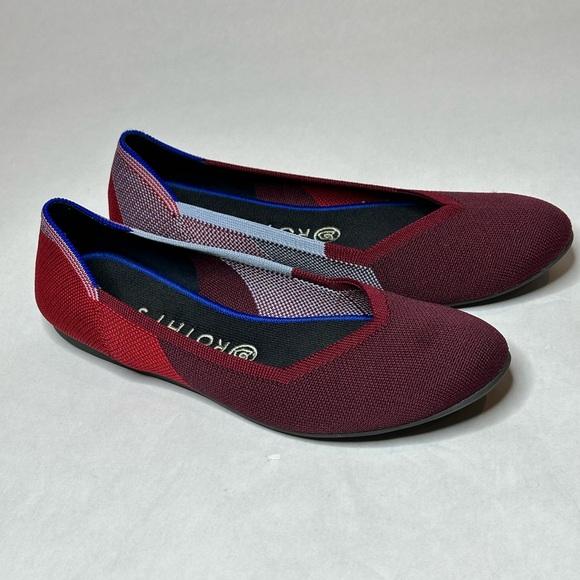 Rothy’s The Flat in Berry Colorblock Retired Limited Edition Size 10 - Picture 3 of 13